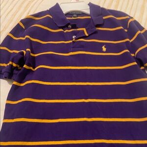Polo by Ralph Lauren Purple and Yellow Striped Kids Polo Shirt